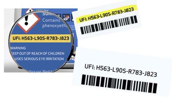 codice UFI, codice identificativo prodotti pericolosi come detersivi, colle, inchiostri, ecc.
