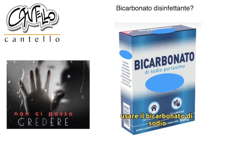 Candeggina e bicarbonato non sono disinfettanti.